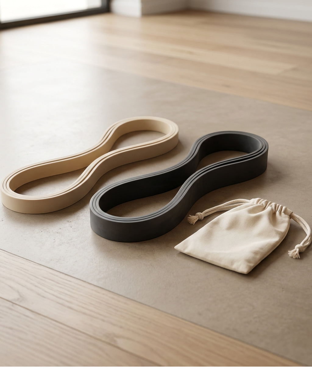 Wpfxd Paired Latex Power Loop Band Set 208 cm Sand Charcoal - Lifestyle view