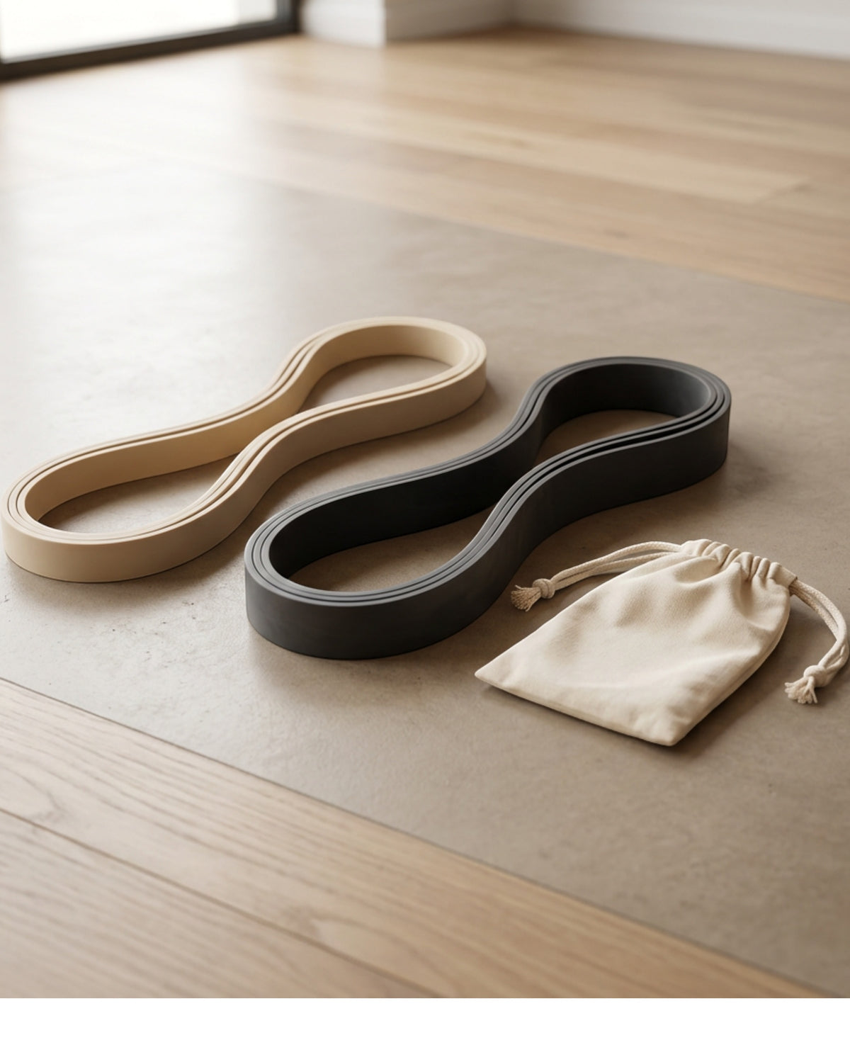 Wpfxd Paired Latex Power Loop Band Set 208 cm Sand Charcoal - Lifestyle view