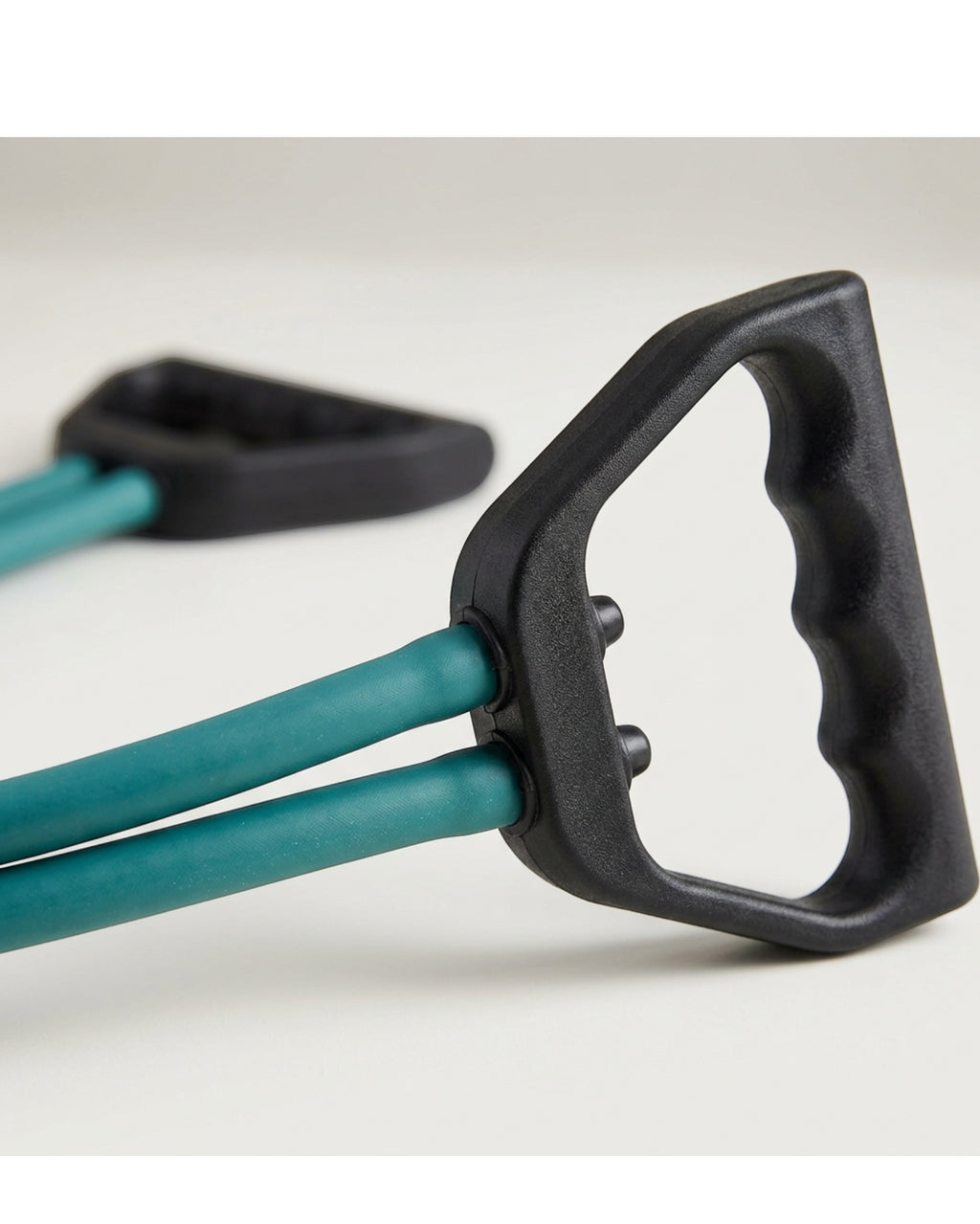 Wpfxd Two Tube Latex Chest Expander Three Grip Black Teal - Detail view